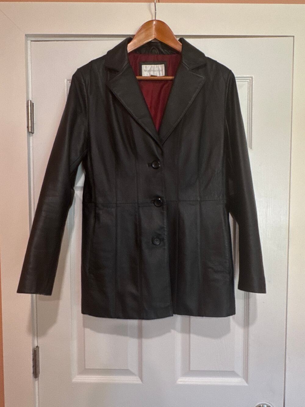 Worthington Vintage Leather Blazer Jacket Size M